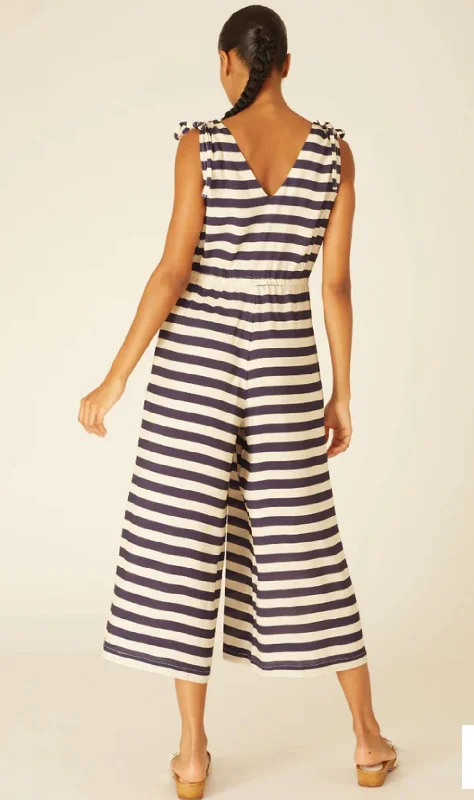 PEPALOVES NAVY STRIPES PLAYSUIT