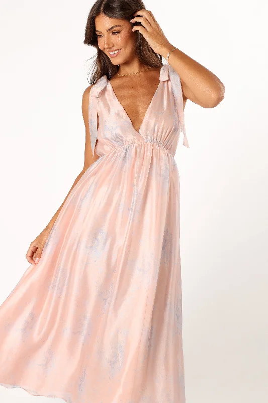 Perla Maxi Dress - Blush/Blue