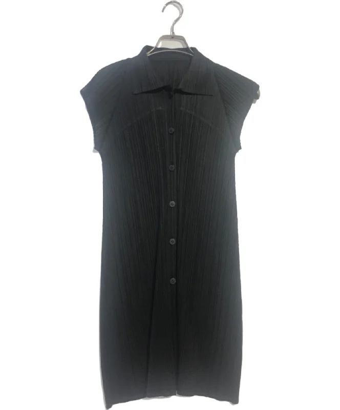 [Pre-owned] PLEATS PLEASE Pleated Shirt Dress PP03-JT128