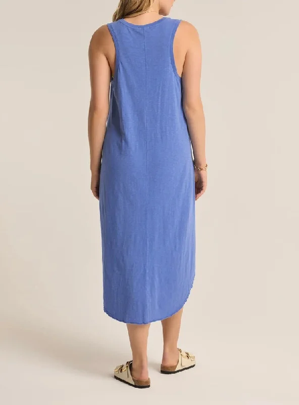 Reverie Slub Midi Dress - Blue Wave