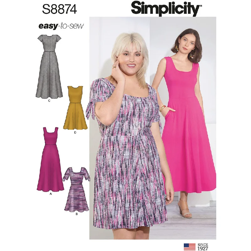 Simplicity 8874 Misses'/Women's Knit Dress