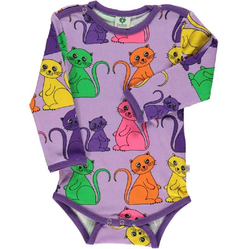 Cat Long Sleeve Onesie - Viola - 2 Left Size 6-9 & 9-12 months