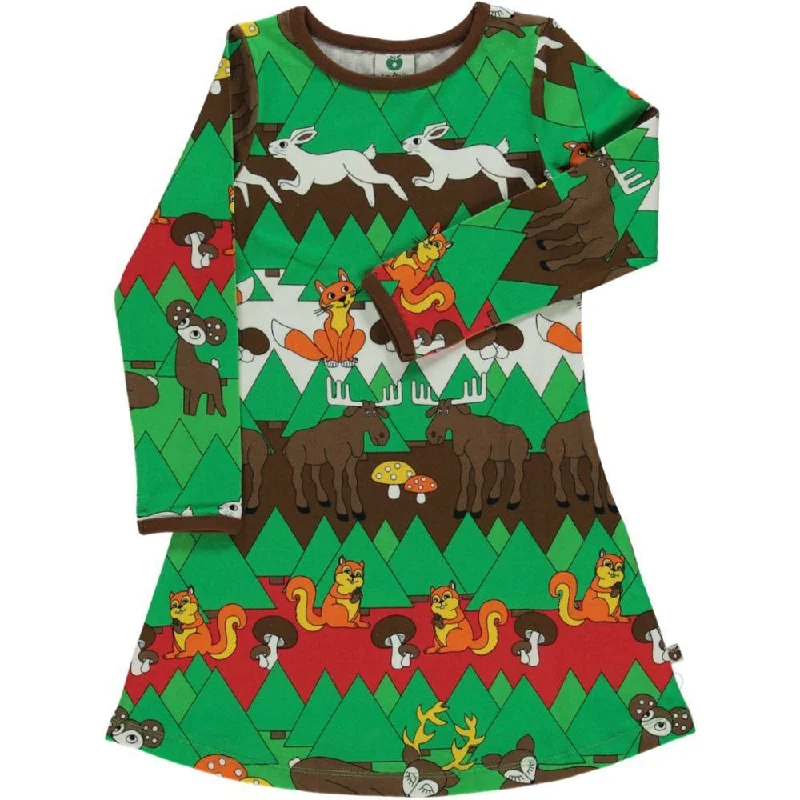 Christmas Landscape Long Sleeve A-Line Dress