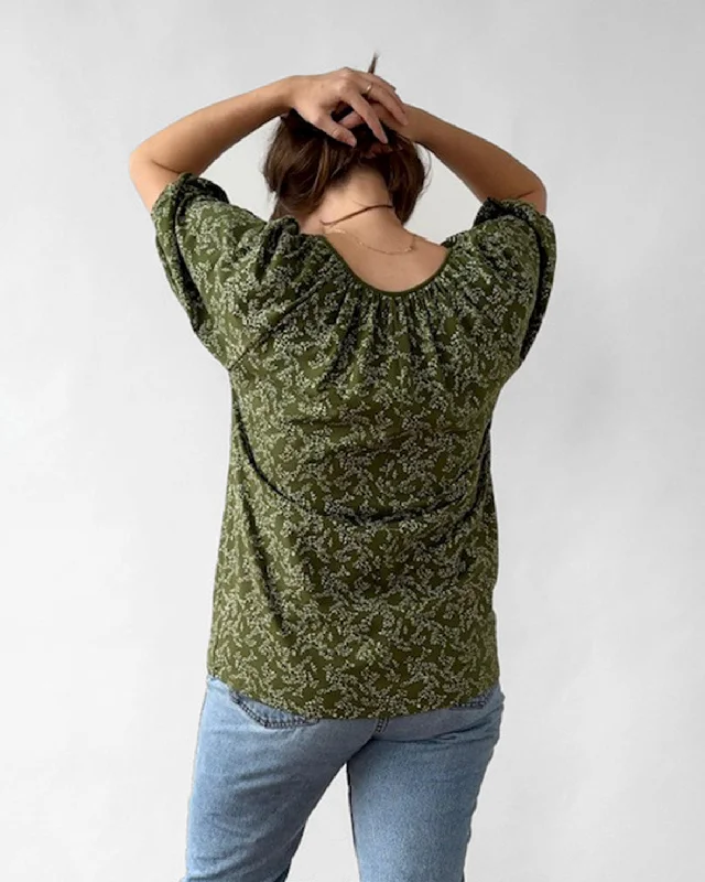 SYLVIE printed top in Olive/Ivory