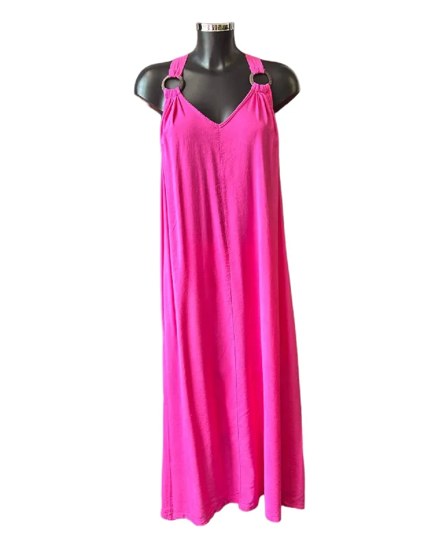 Tessa strappy floaty dress - Cerise