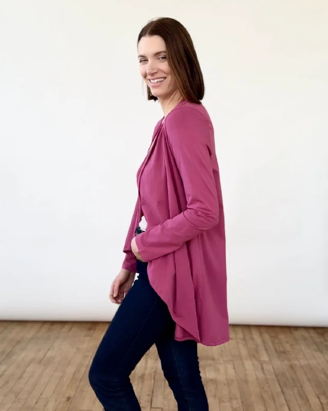 WILMA cardigan in Mauve Berry