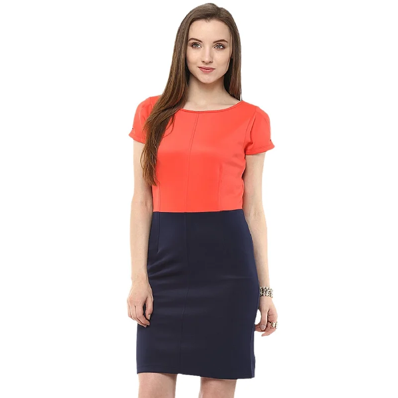 Women's Bodycon Color-Block Dress - Pannkh