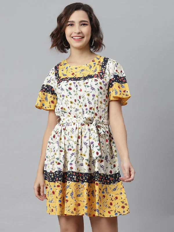 Women's Floral Printed Dress - StyleStone