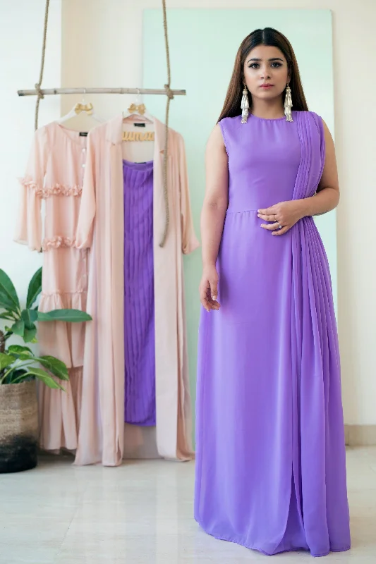 Women's The Purple Ptach Dress - Khumaar- Shuchi Bhutani